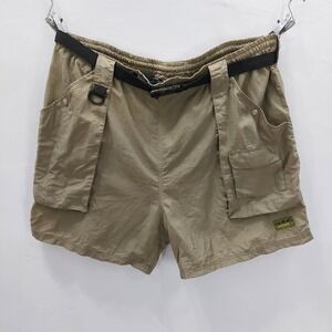 Oobe Cargo Hiking Shorts Mens Belted Utility Gorpcore L Tan Nylon Outdoor